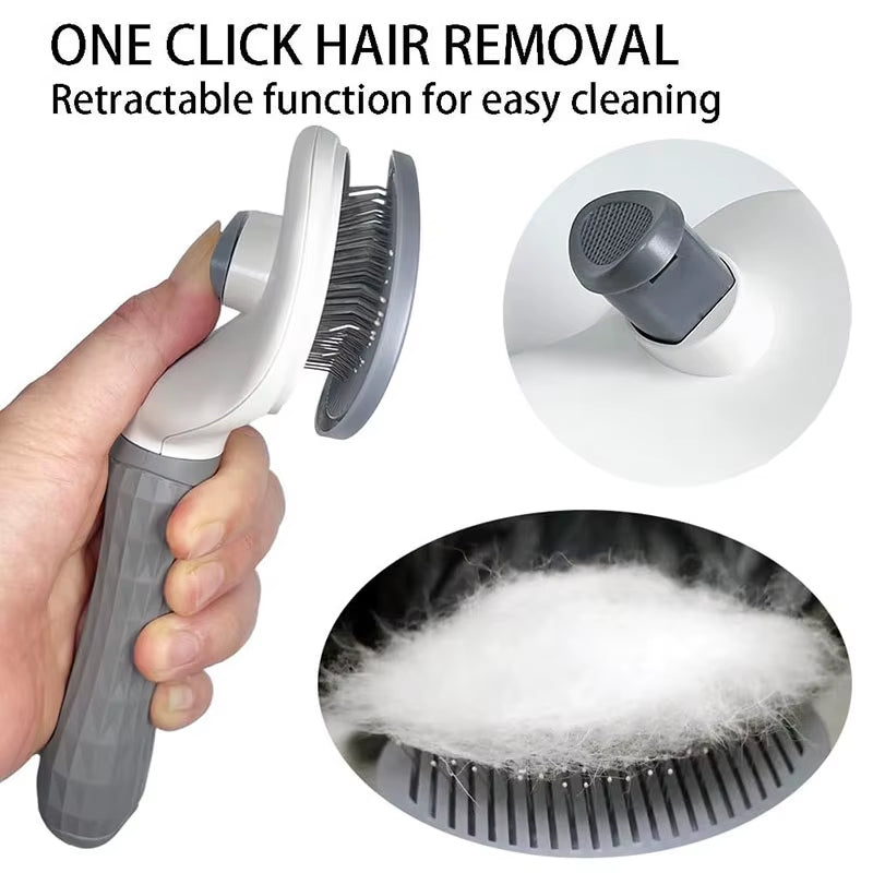 Pet Removes Dog Hair Comb Cat Dog Grooming Brush Self Cleaning Slicker Brushes