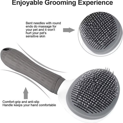Pet Removes Dog Hair Comb Cat Dog Grooming Brush Self Cleaning Slicker Brushes