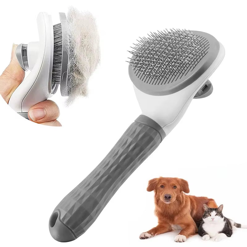 Pet Removes Dog Hair Comb Cat Dog Grooming Brush Self Cleaning Slicker Brushes